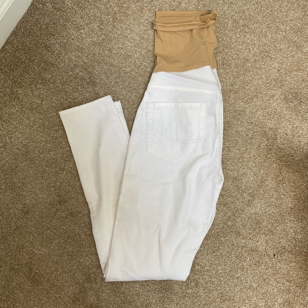 White maternity pants